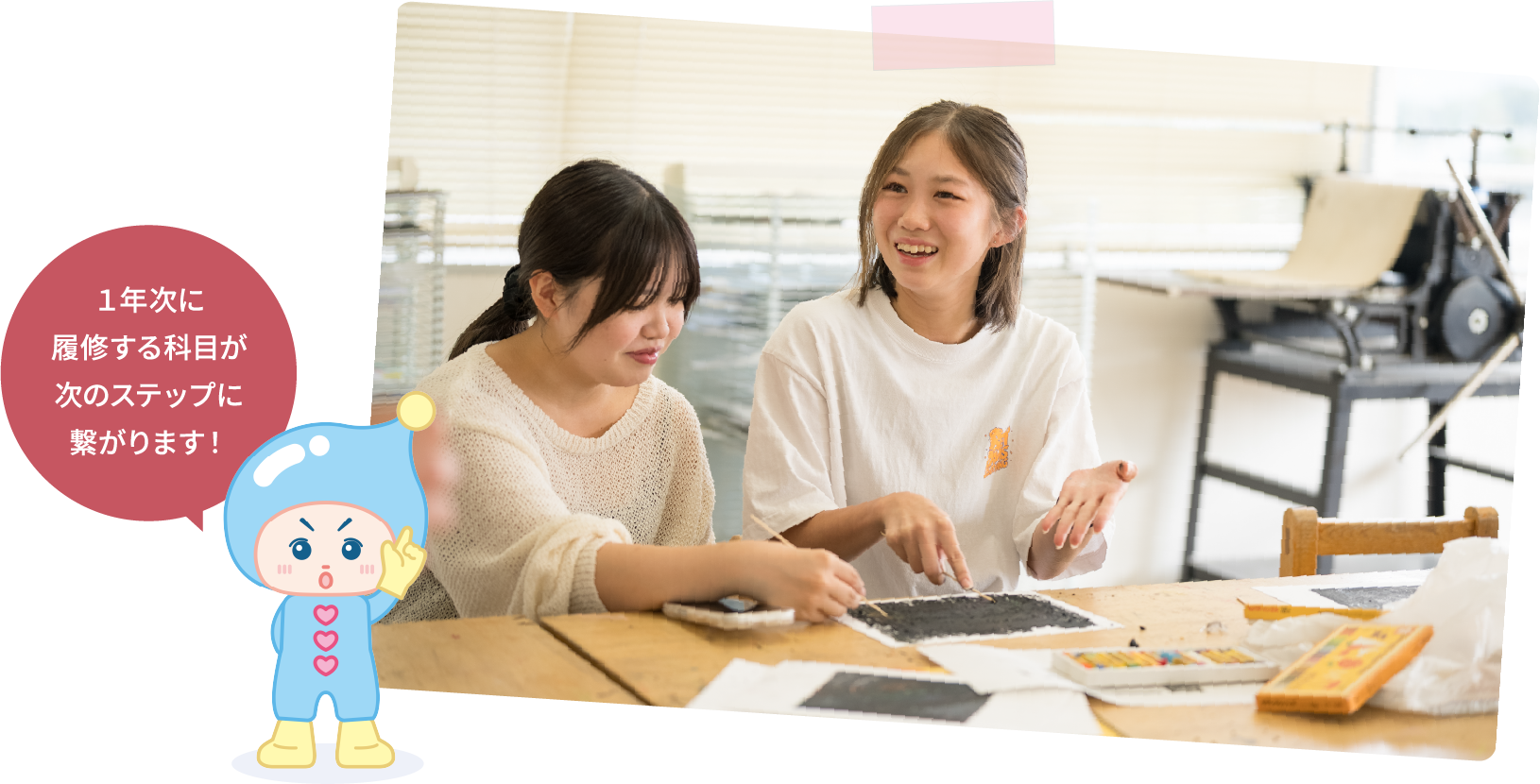 １年次に履修する科目が次のステップに繋がります！